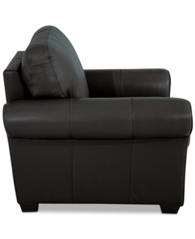 Furniture Orid 36" Leather Roll Arm Chair, Created For Macy's In Ink (special Order)