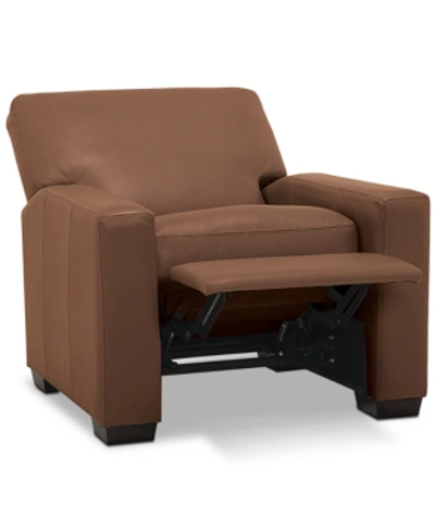 Furniture Ennia 36" Leather Pushback Recliner, Created For Macy's In Biscotti (special Order)