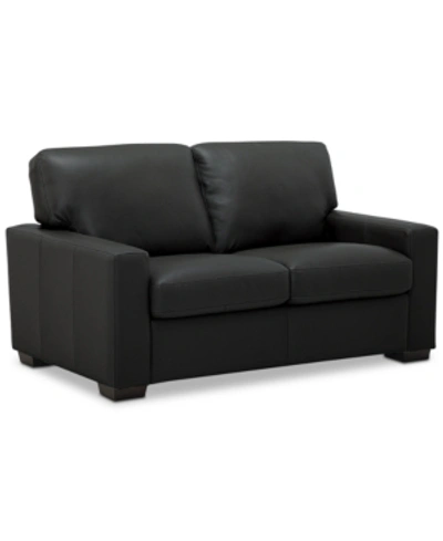 Furniture Ennia 59" Leather Loveseat, Created For Macy's In Ink (special Order)