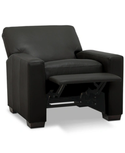 Furniture Ennia 36" Leather Pushback Recliner, Created For Macy's In Ink (special Order)