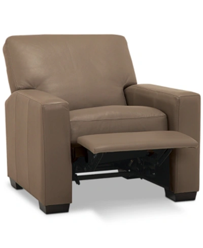 Furniture Ennia 36" Leather Pushback Recliner, Created For Macy's In Dune (special Order)