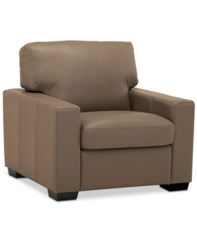 Furniture Ennia 36" Leather Armchair, Created For Macy's In Dune (special Order)
