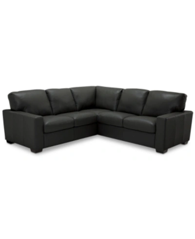 Furniture Ennia 2-pc. Leather Sectional Sofa, Created For Macy's In Ink (special Order)