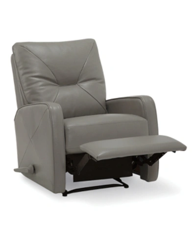 Furniture Finchley Leather Wallhugger Recliner In Alloy Grey
