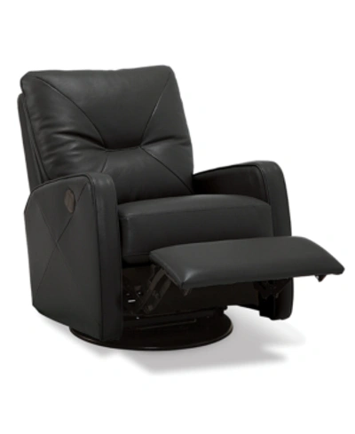 Furniture Finchley Leather Power Swivel Glider Recliner In Ink (special Order)