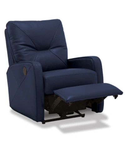 Furniture Finchley Leather Power Wallhugger Recliner In Sapphire (special Order)