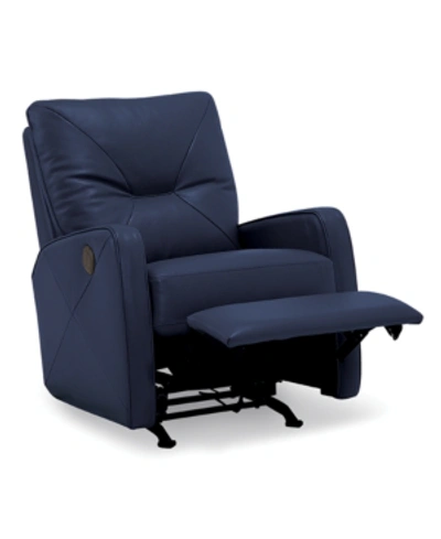 Furniture Finchley Leather Power Rocker Recliner In Sapphire (special Order)