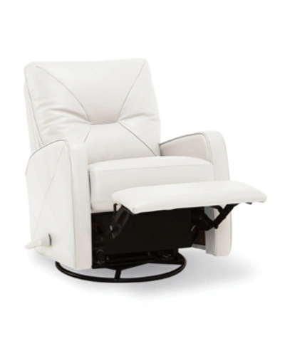 Furniture Finchley Leather Swivel Rocker Recliner In Snow (special Order)
