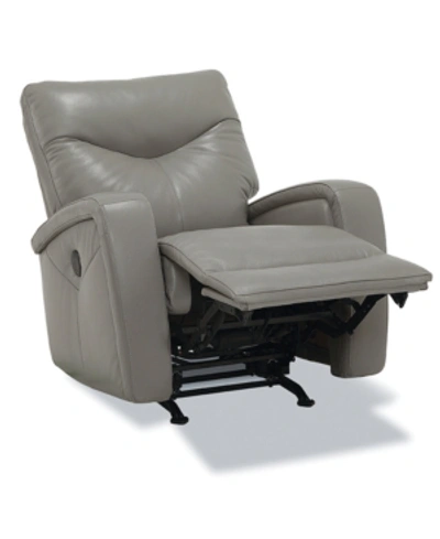 Furniture Erith Leather Power Rocker Recliner In Alloy Grey