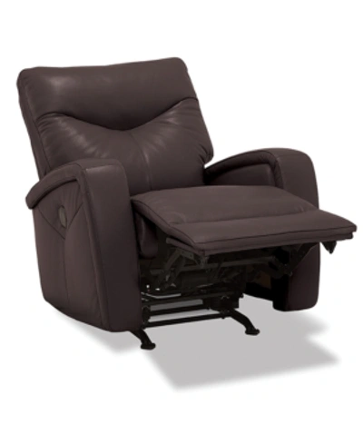 Furniture Erith Leather Power Rocker Recliner In Cafe Brown