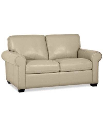 Furniture Orid 59" Leather Roll Arm Loveseat, Created For Macy's In Lace (special Order)