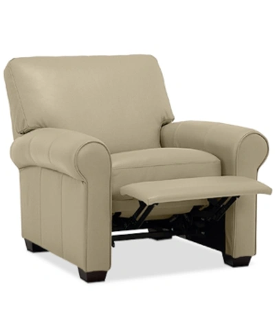 Furniture Orid 36" Leather Roll Arm Pushback Recliner, Created For Macy's In Lace (special Order)