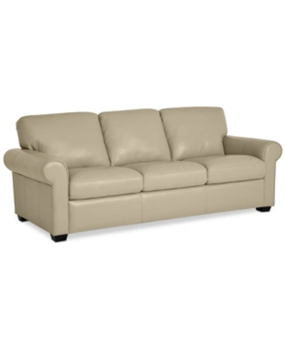 Furniture Orid 84" Leather Roll Arm Sofa, Created For Macy's In Lace (special Order)