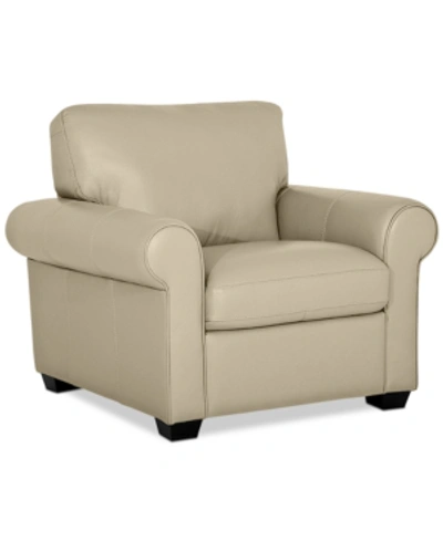 Furniture Orid 36" Leather Roll Arm Chair, Created For Macy's In Lace (special Order)