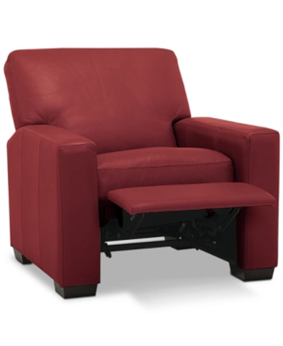 Furniture Ennia 36" Leather Pushback Recliner, Created For Macy's In Cherry (special Order)
