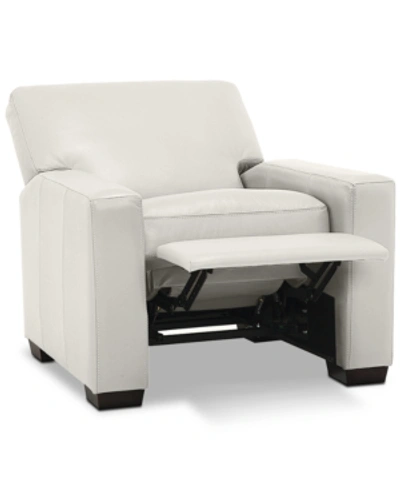 Furniture Ennia 36" Leather Pushback Recliner, Created For Macy's In Snow (special Order)