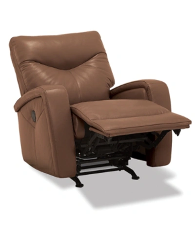 Furniture Erith Leather Power Rocker Recliner In Biscotti (special Order)