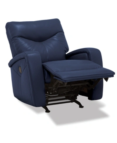 Furniture Erith Leather Power Rocker Recliner In Sapphire (special Order)