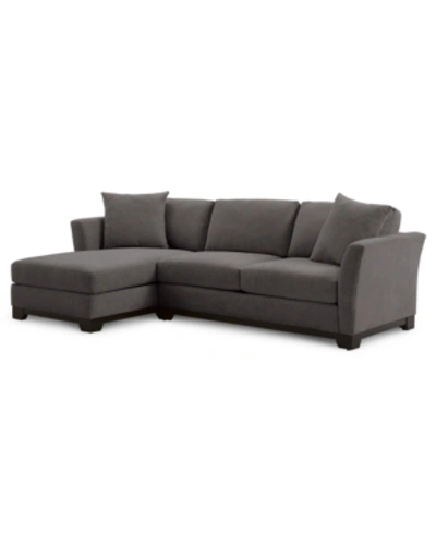 Furniture Elliot Ii 107" 2-pc. Fabric Chaise Sectional Apartment Sofa, Created For Macy's In Merit Charcoal Grey