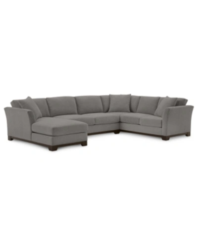 Furniture Elliot Ii 138" Fabric 3-pc. Chaise Sectional, Created For Macy's In Merit Greystone Grey