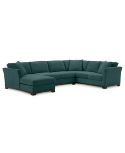 Furniture Elliot Ii 138" Fabric 3-pc. Chaise Sectional, Created For Macy's In Merit Peacock Green