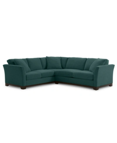 Furniture Elliot Ii 108" Fabric 2-pc. Apartment Sectional Sofa, Created For Macy's In Merit Peacock Green