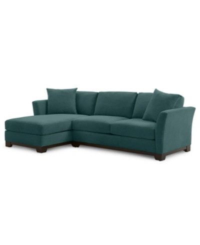 Furniture Elliot Ii 107" 2-pc. Fabric Chaise Sectional Apartment Sofa, Created For Macy's In Merit Peacock Green
