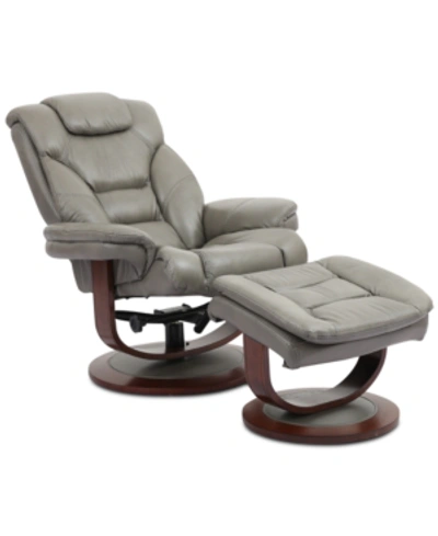 Furniture Faringdon Leather Euro Chair & Ottoman In Alfresco Brown