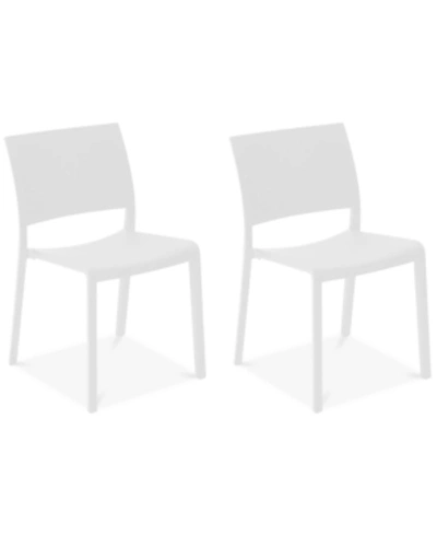 Furniture Trama Set Of 2 Indoor/outdoor Chairs In White
