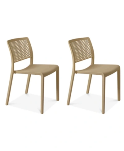Furniture Trama Set Of 2 Indoor/outdoor Chairs In Sand