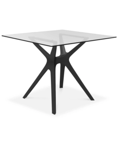 Furniture Vela Indoor/outdoor Table With Tempered Glass In Black
