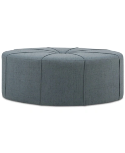 Furniture Tasha Oval Ottoman In Blue