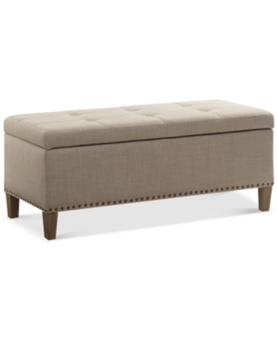 Furniture Catarina Fabric Storage Bench In Taupe