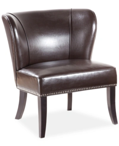 Furniture Janie Faux Leather Accent Chair In Brown