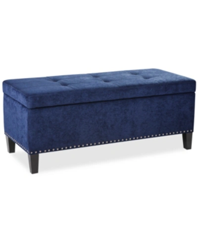 Furniture Catarina Fabric Storage Bench In Blue