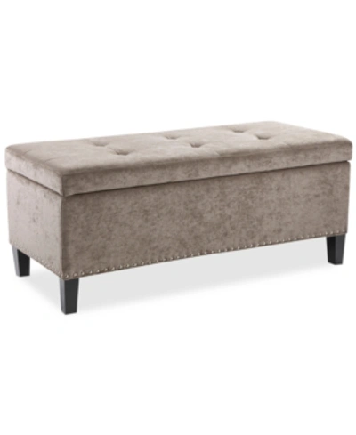 Furniture Catarina Fabric Storage Bench In Grey