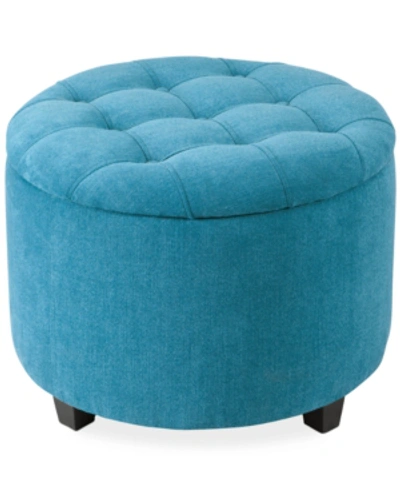 Furniture Lemon Storage Ottoman In Teal