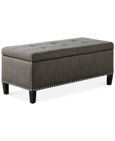 Furniture Catarina Fabric Storage Bench In Charcoal