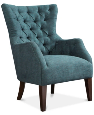 Furniture Adelyn Button Tufted Wing Back Chair In Green Multi