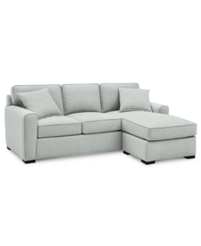 Furniture Callington 89" Fabric 2-piece Reversible Chaise Sectional Sofa, Created For Macy's In Tech Pebble Grey