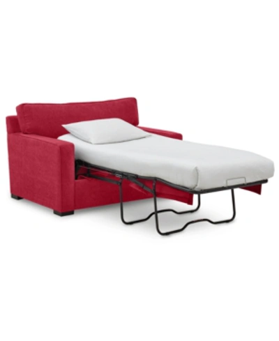 Furniture Radley 54" Fabric Chair Bed, Created For Macy's In Heavenly Mulberry Red
