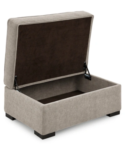 Furniture Radley 36" Fabric Chair Bed Storage Ottoman, Created For Macy's In Heavenly Chrome Beige