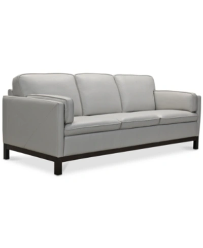 Furniture Closeout! Virton 87" Leather Sofa, Created For Macy's In Dove Grey