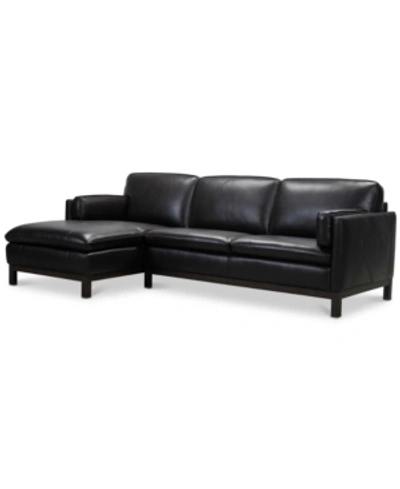 Furniture Closeout! Virton 2-pc. Leather Chaise Sectional Sofa, Created For Macy's In Ranch Brown