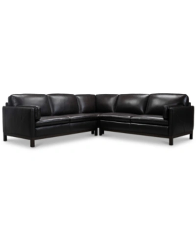 Furniture Closeout! Virton 3-pc. Leather "l" Sectional Sofa, Created For Macy's In Ranch Brown