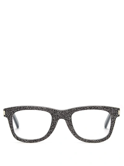 Saint Laurent Square-frame Glitter Glasses In Black Multi | ModeSens
