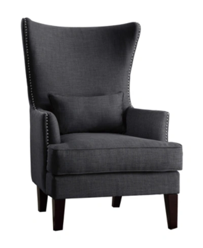 Furniture Ceylon Accent Wingback Chair In Gray