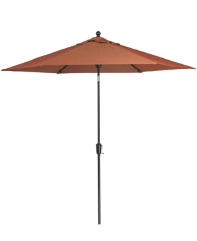 Furniture Chateau Outdoor 9' Push Button Tilt Umbrella, Created For Macy's In Brick Red