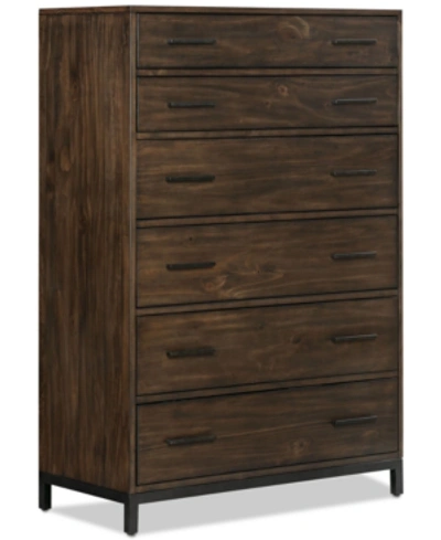 Furniture Gatlin Brown 6 Drawer Chest, Created For Macy's In Dark Brown