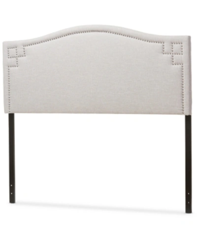 Furniture Aubrey Fabric Upholstered Queen Size Headboard In Beige